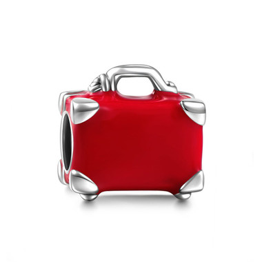 Red Travel Suitcase Charm