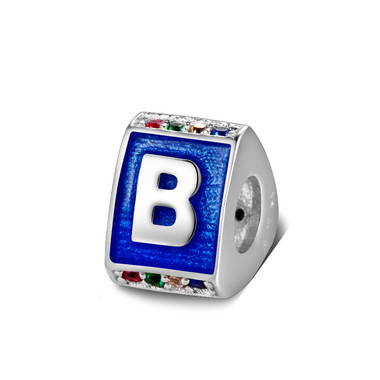 Triangle letter b charm with enamel
