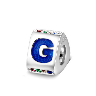 Triangle letter g charm with enamel