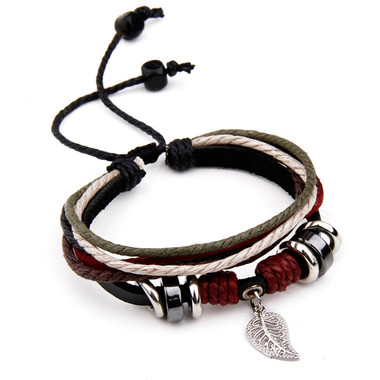 Royaro Leaf Leather Bracelet