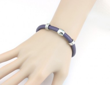 Purple Leather Bracelet