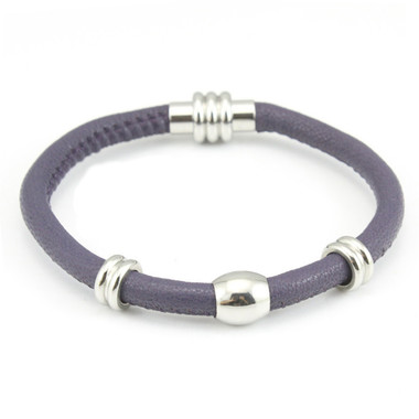 Purple Leather Bracelet