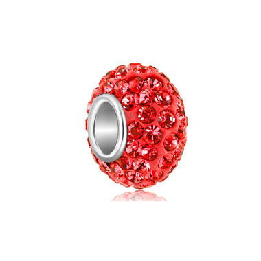 Royaro Birthstone Charm With Light Red Crystal