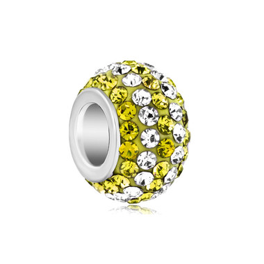 Birthstone Charm With Yellow & White Crystal