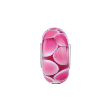 Rose Pink Flower Petal Murano Glass Bead