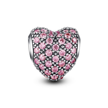 BRIGHT PINK PAVED CRYSTAL CHARM