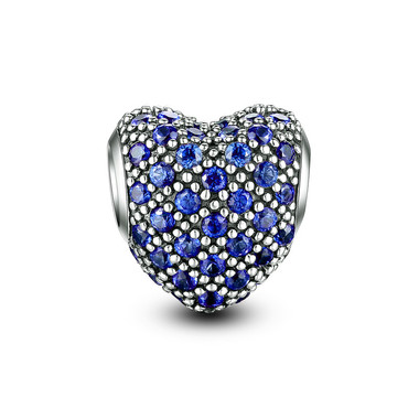 BRIGHT BLUE PAVED CRYSTAL CHARM